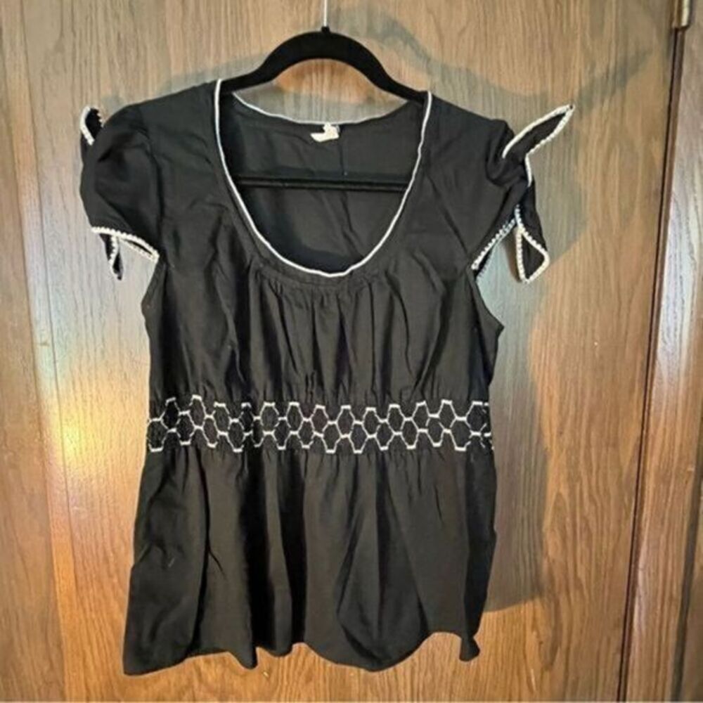anthropologie edme & esyllte Tie Sleeve Cinch Waist Top
